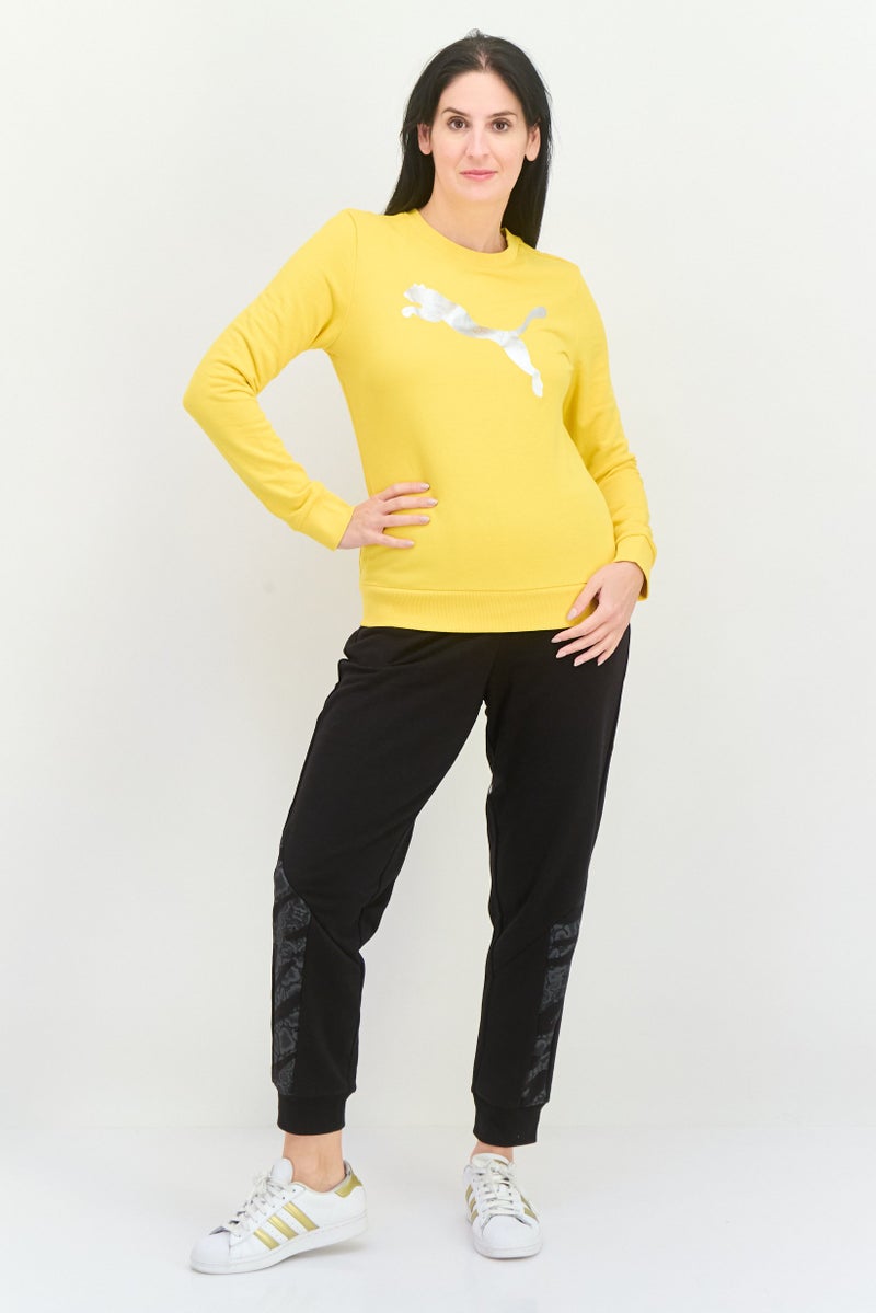PUMA Women Regular Fit Long Sleeves Outdoors Sweatshirt, Yellow - Image 2